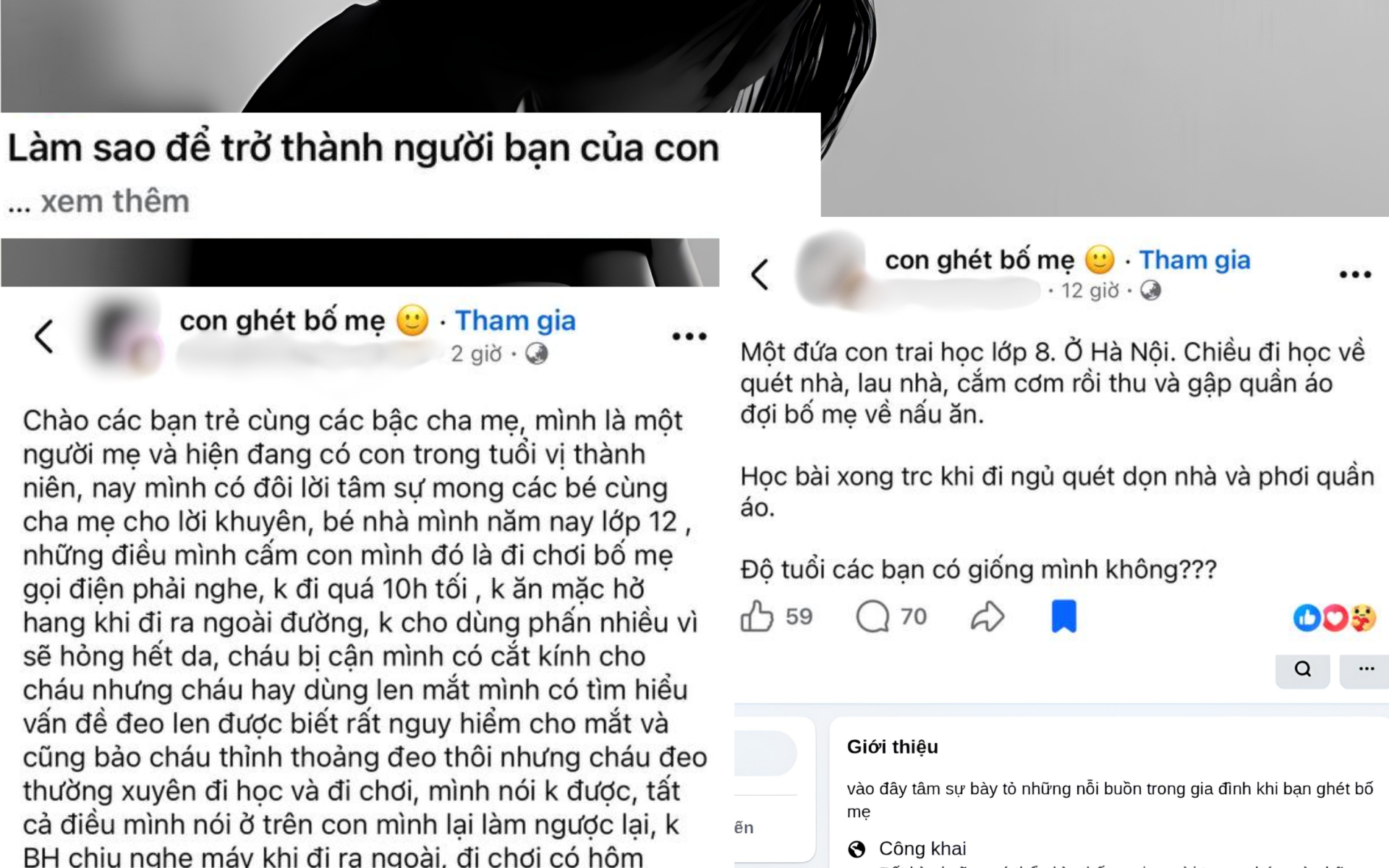 Một số bài đăng trong nhóm. Ảnh chụp màn hình.