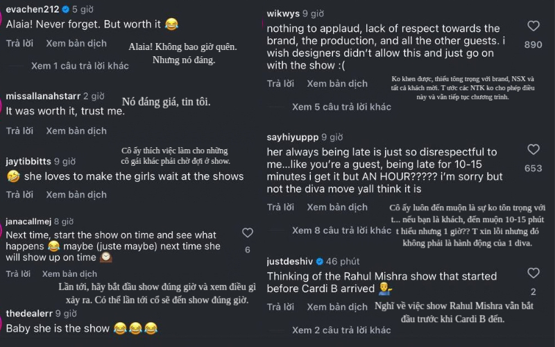 Netizen tranh cãi về việc đến muộn của Rihanna.