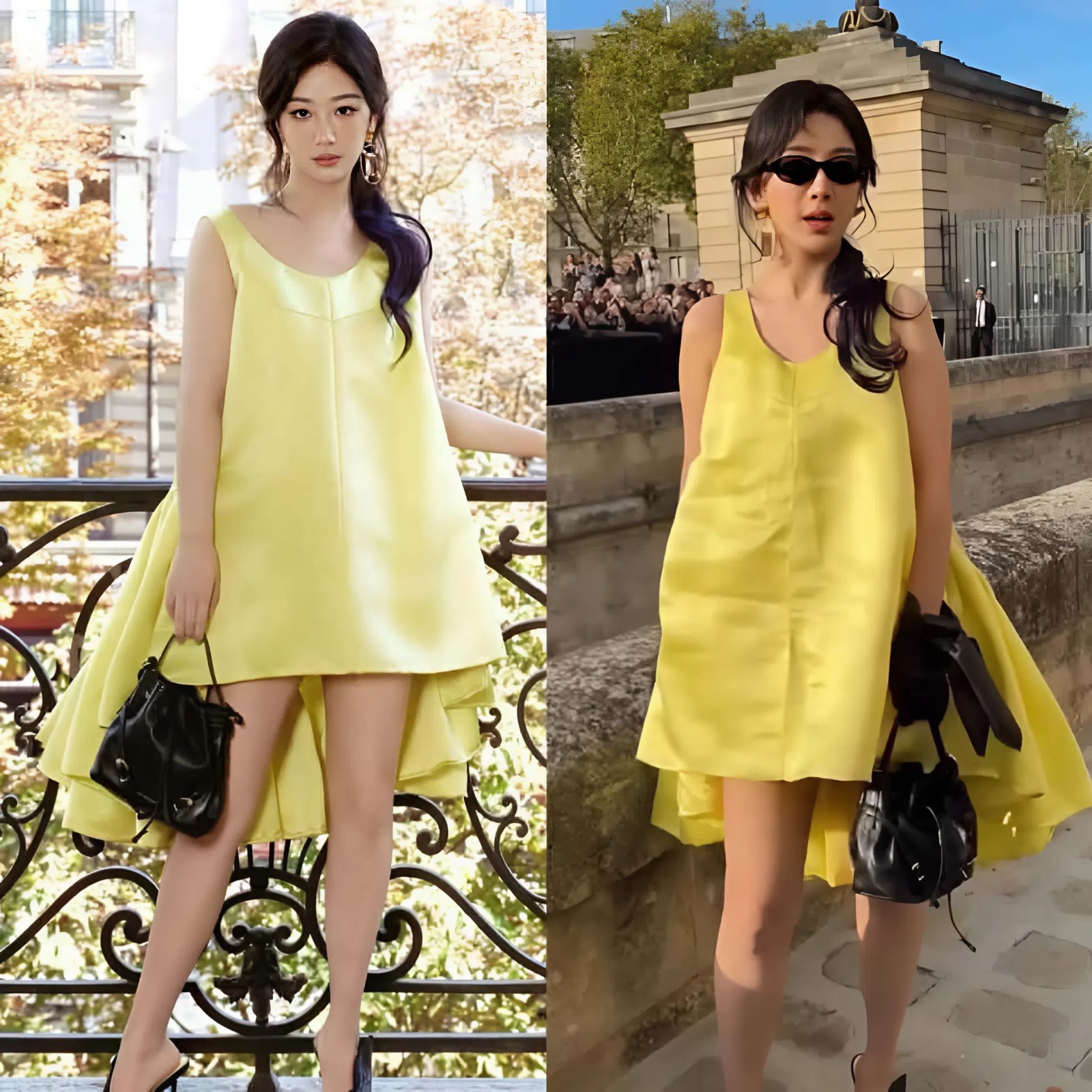 Sự khác biệt giữa ảnh studio đã qua retouch (trái) và hình ảnh thực tế cắt từ video.