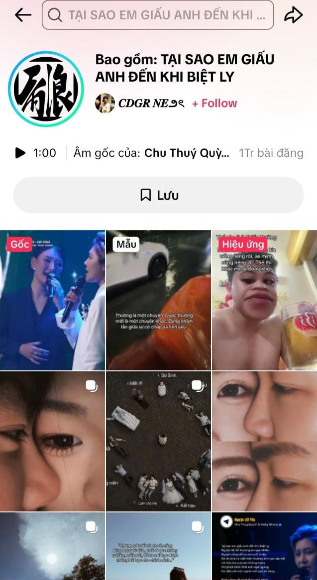Trên TikTok, âm thanh Ngược Lối Yêu hiện đã được sử dụng hơn 1 triệu lần