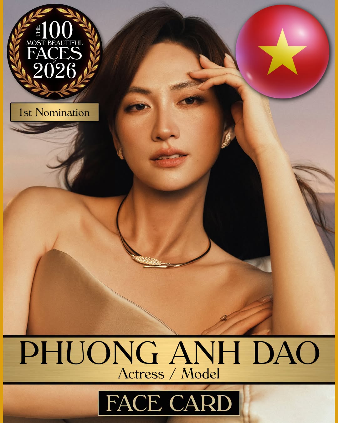 Phương Anh Đào được đề cử vào Top 100 Gương Mặt Đẹp Nhất Thế Giới