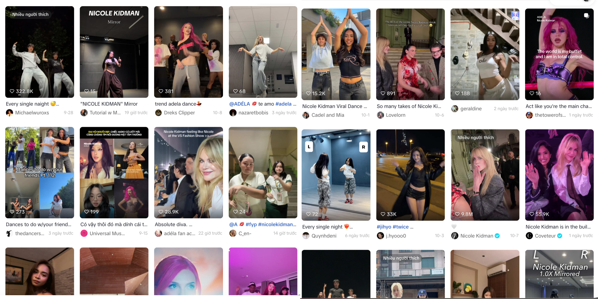 Hàng loạt video dance challenge của các nghệ sĩ và người nổi tiếng tiếp tục xuất hiện, đưa Nicole Kidman phủ sóng rộng rãi trên mạng xã hội