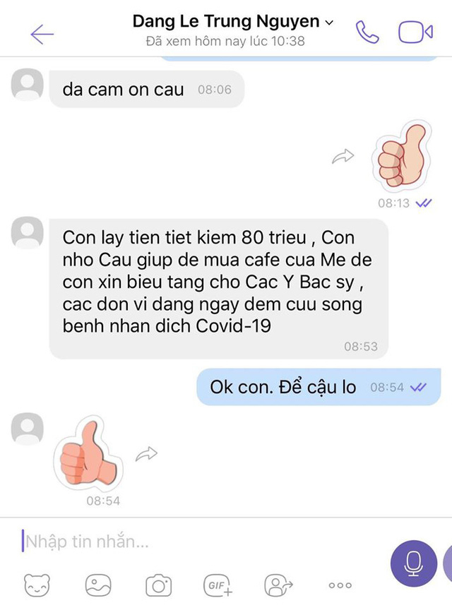 Tin nhắn của Trung Nguyên gửi cho cậu 
