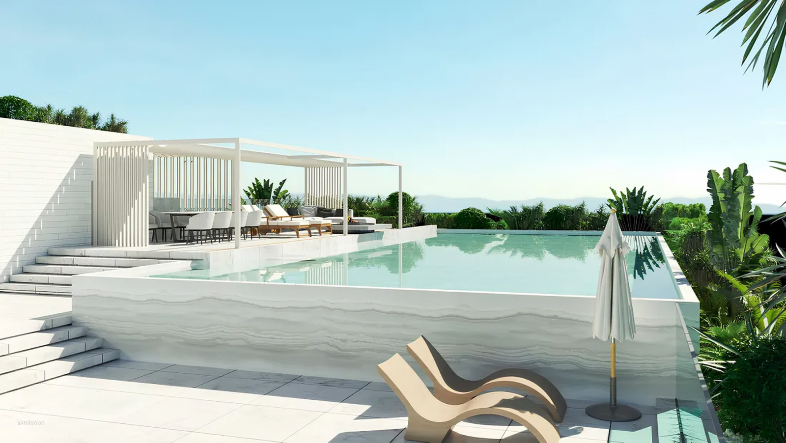 Khu vực bể bơi ngoài trời cực chill tại L'ARBRE 27