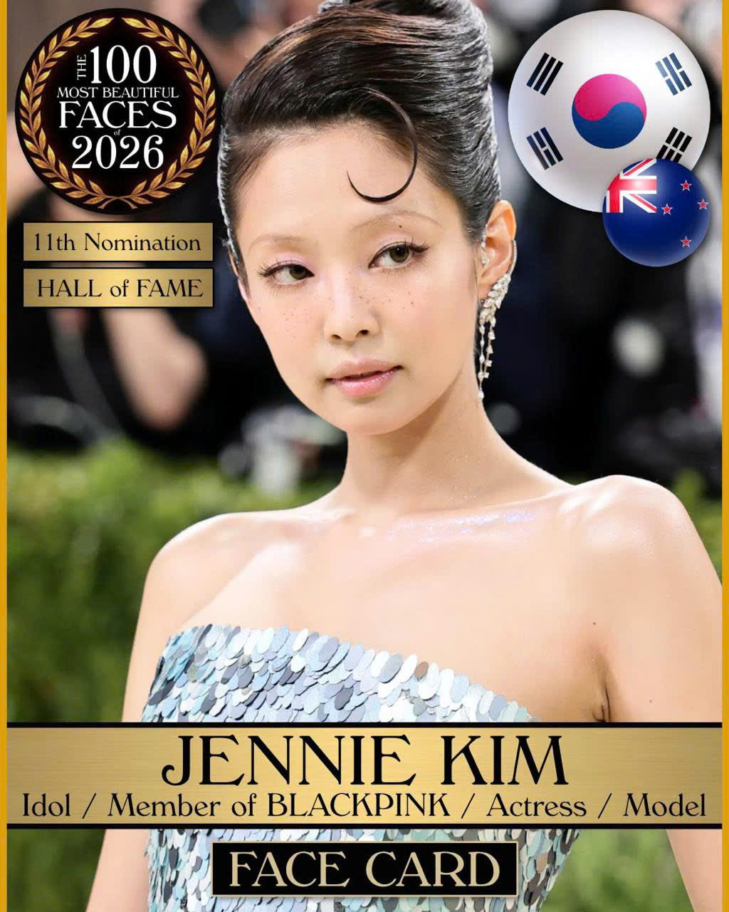 Jennie (BLACKPINK) góp mặt trong danh sách đề cử Top 100 Gương mặt đẹp nhất thế giới do TC Candler bình chọn năm 2026 