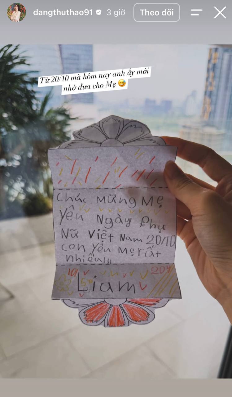 Bức thư do bé Liam viết gửi mẹ. Ảnh chụp màn hình IGNV