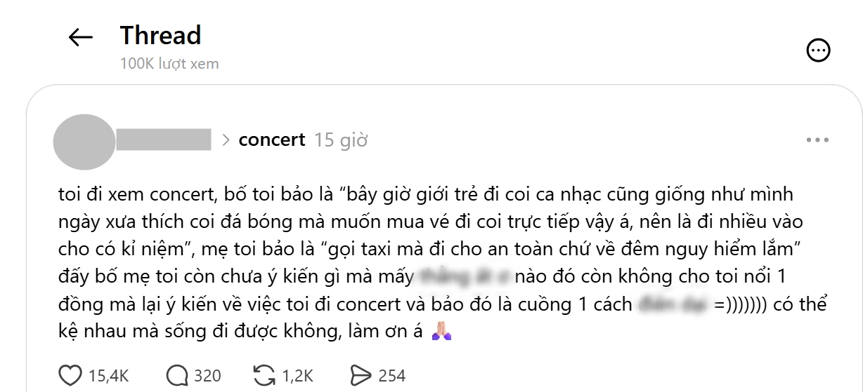 Topic đang viral trên mạng xã hội Threads. Ảnh chụp màn hình Threads.