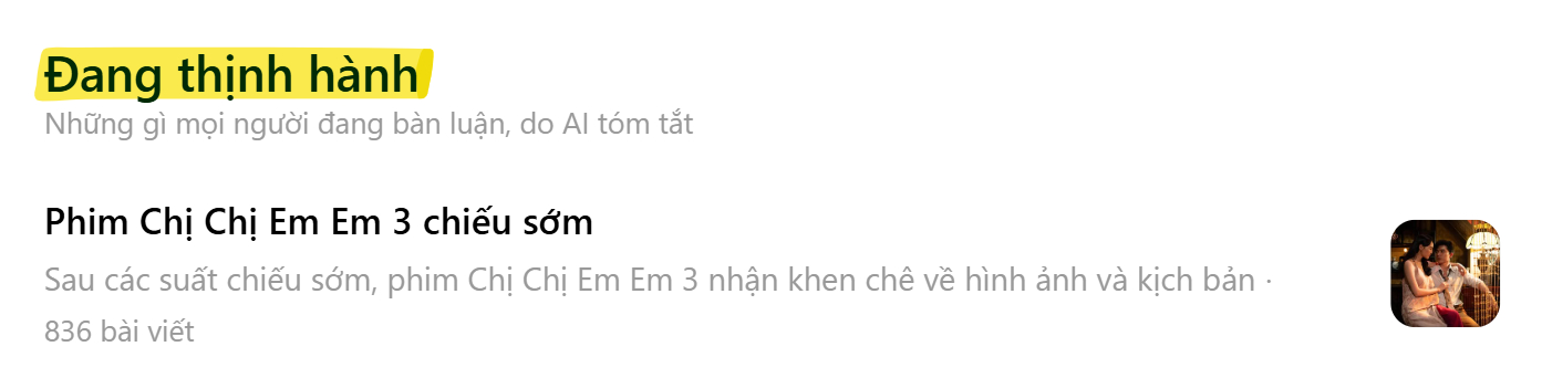 Chị Chị Em Em 3 đang là từ khóa thịnh hành nhất trên nền tảng Threads