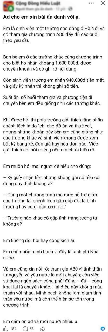 Bài chia sẻ gây chú ý.