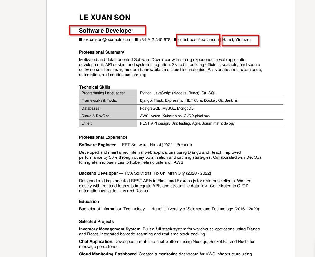 Cảnh bảo nóng với những người tò mò CV của Le Xuan Son