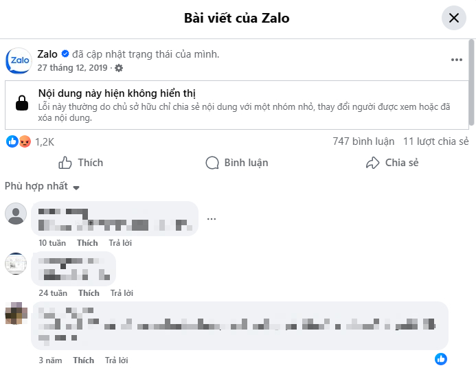 Chuyện lạ đang xảy ra ở trang fanpage gần 1 triệu người theo dõi của Zalo?