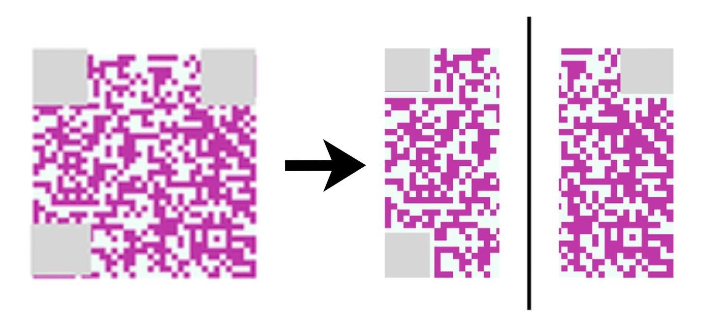 Mã QR tách đôi. Ảnh: Barracuda