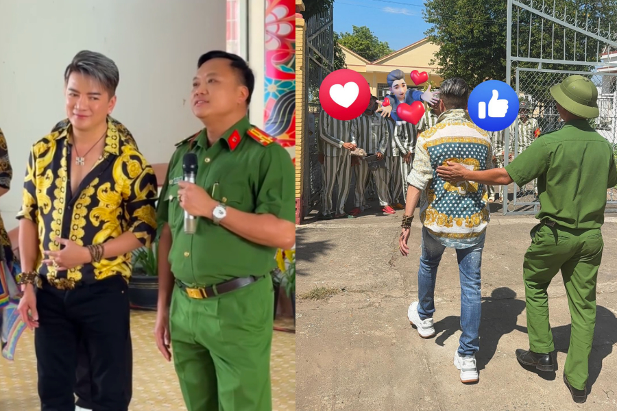 Đàm Vĩnh Hưng được đại diện cán bộ trại giam gửi lời cảm ơn.