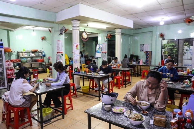 Quán bún bò của chị Hạnh ở TP.HCM. 