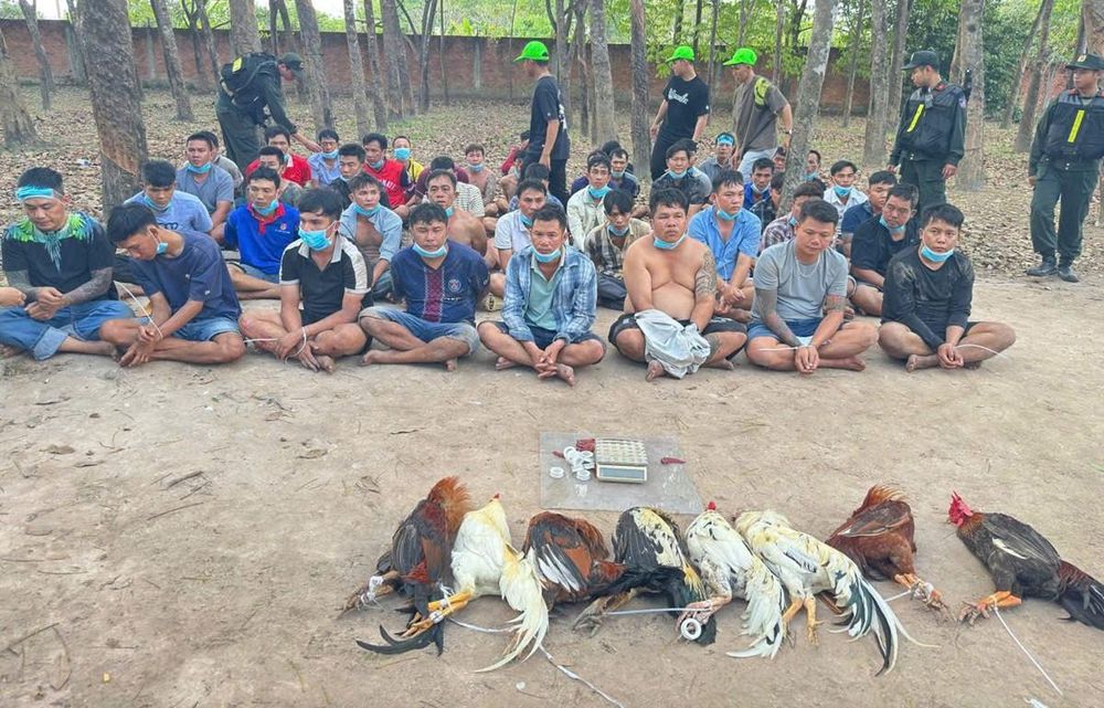 Các đối tượng và tang vật - Ảnh: CACC