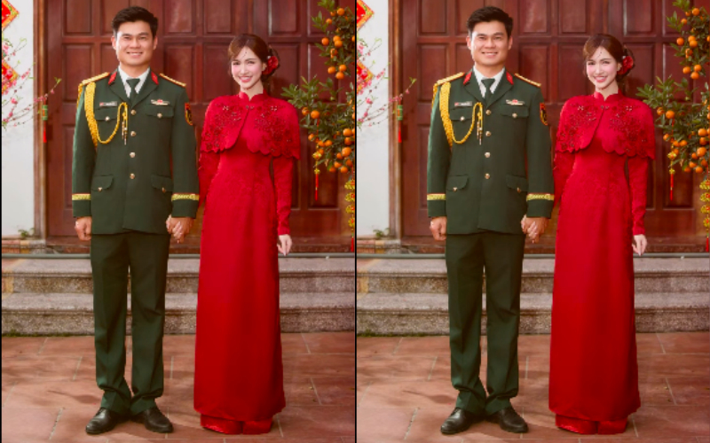 Hòa Minzy và bạn trai.