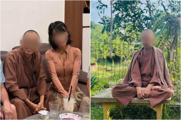 Hình ảnh lan truyền trên mạng được cho là ông Thích Nhuận Đạt có mối quan hệ tình cảm với một người phụ nữ - Ảnh: Vietnamnet