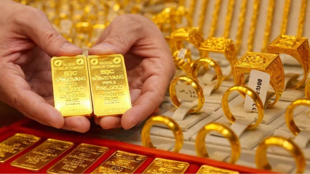Giá vàng trong nước hiện đang niêm yết ở mức 185 triệu đồng/lượng (bán ra). Ảnh minh họa