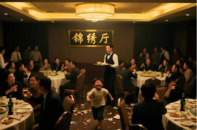 Đến khi bữa tiệc thực sự bắt đầu, căn phòng riêng đã biến thành bữa ăn gần 40 người với 4 bàn. (Ảnh: Sohu)