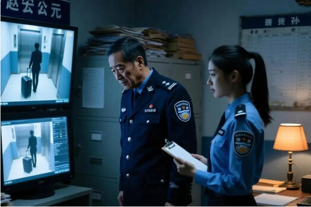 Sau khi tiếp nhận thông tin, cảnh sát khu vực tiến hành kiểm tra camera an ninh của tòa nhà. (Ảnh: Sohu)