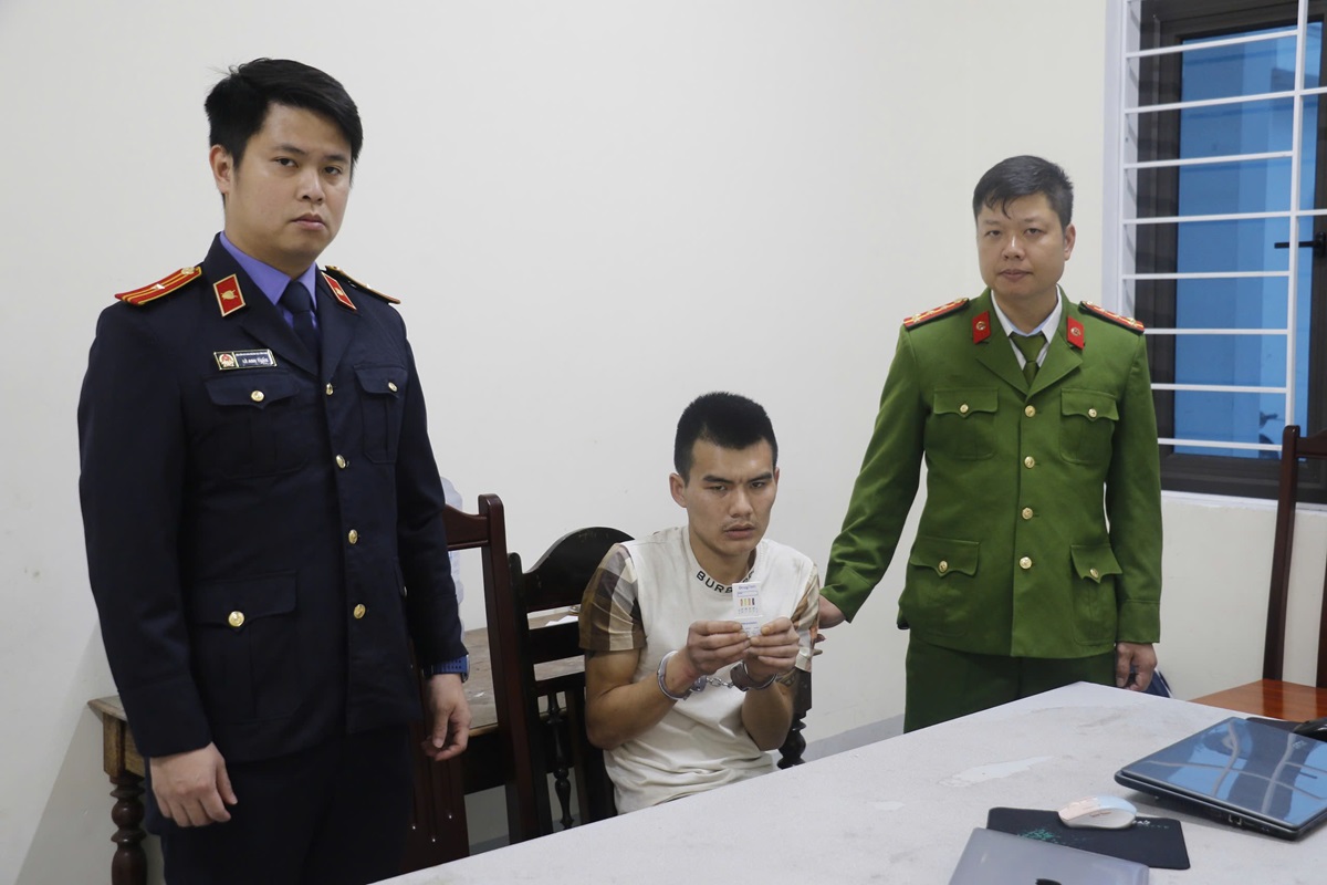 Đối tượng Mã Văn Vũ tại Cơ quan Công an (Ảnh: Công an Nghệ An).