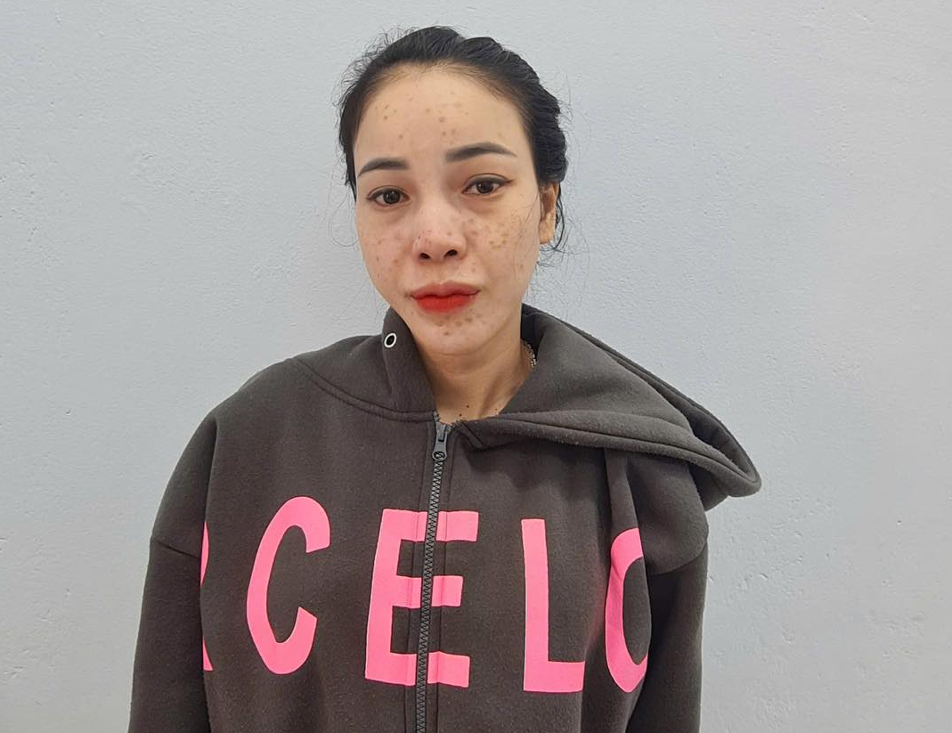 Lâm Thị Duyên thời điểm bị bắt (Ảnh: Công an phường Cam Ranh).