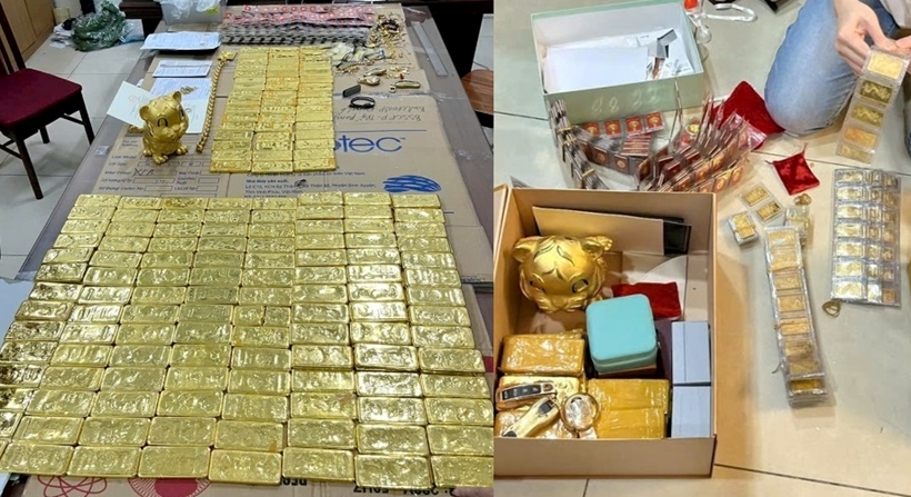 Cơ quan điều tra đã thu giữ 890 miếng vàng SJC; 246kg vàng nguyên khối của các đối tượng phạm tội - Ảnh: CATP Hà Nội.