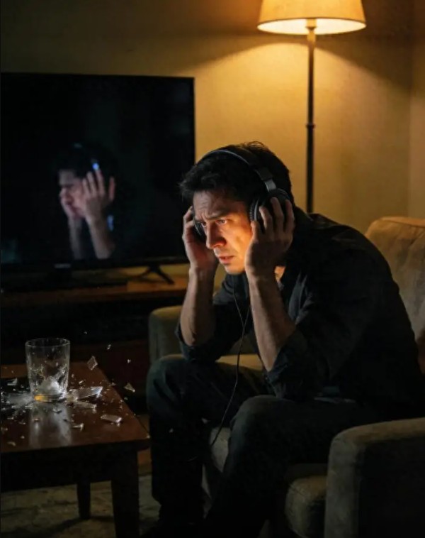 Chu Minh Viễn (35 tuổi) ngồi một mình trong phòng khách, tay run run mở thiết bị định vị đã giấu trong túi xách của vợ. (Ảnh: Sohu)