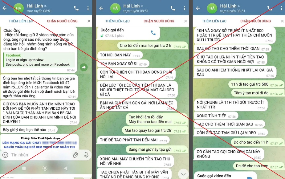 Đối tượng lừa đảo đe dọa - Ảnh: CA Hà Nội