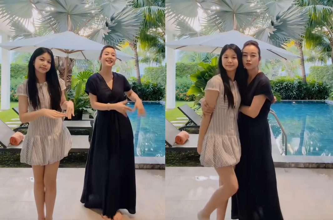 Hoa hậu Jennifer Phạm nhảy cùng con gái, gây chú ý