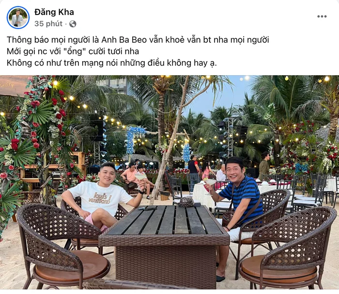 Nghệ sĩ Tấn Hoàng, diễn viên Đăng Kha chia sẻ về tình hình sức khỏe của nghệ sĩ Tấn Beo