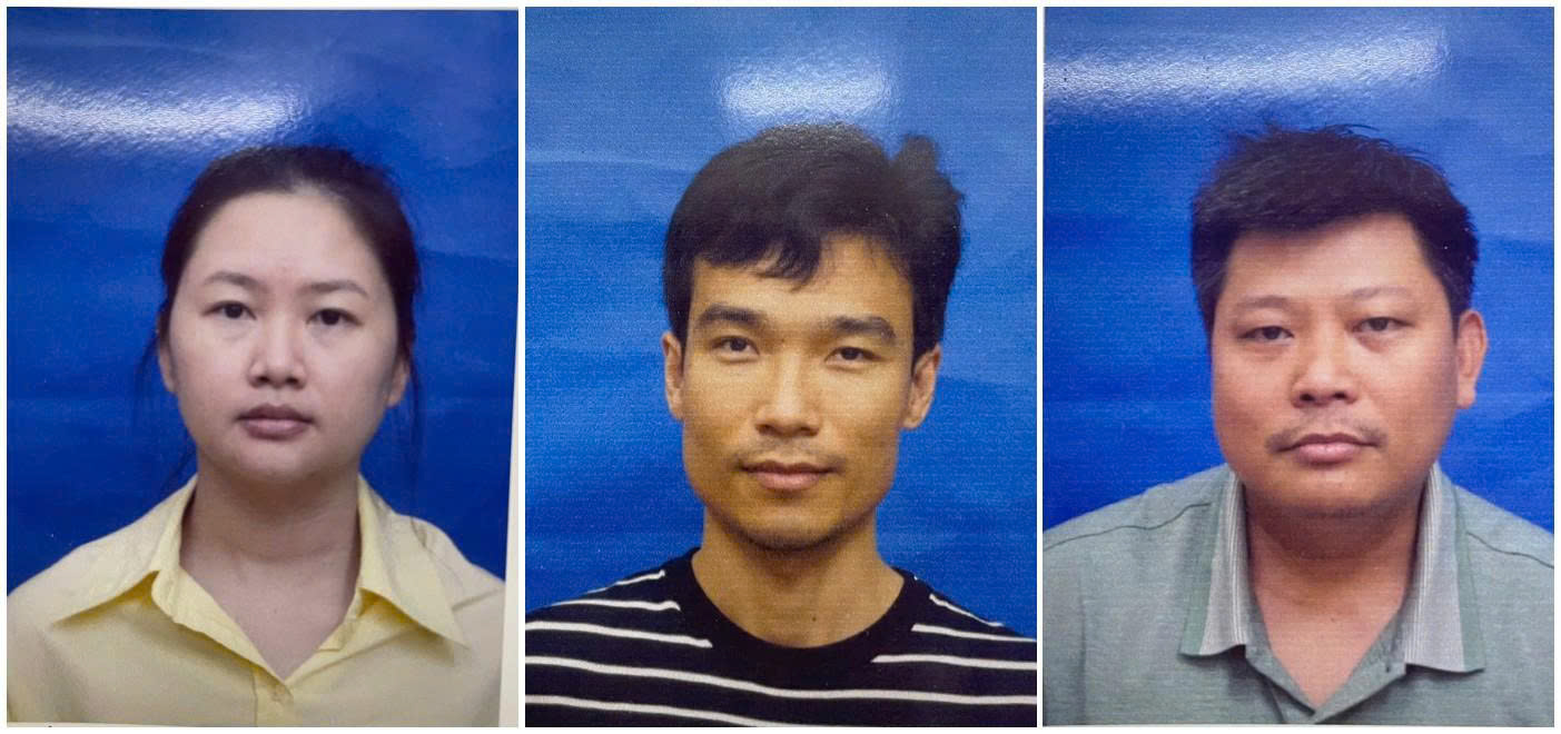 Các đối tượng từ trái qua: Thảo, Chiến, Nhân (Ảnh: Bộ Công an).