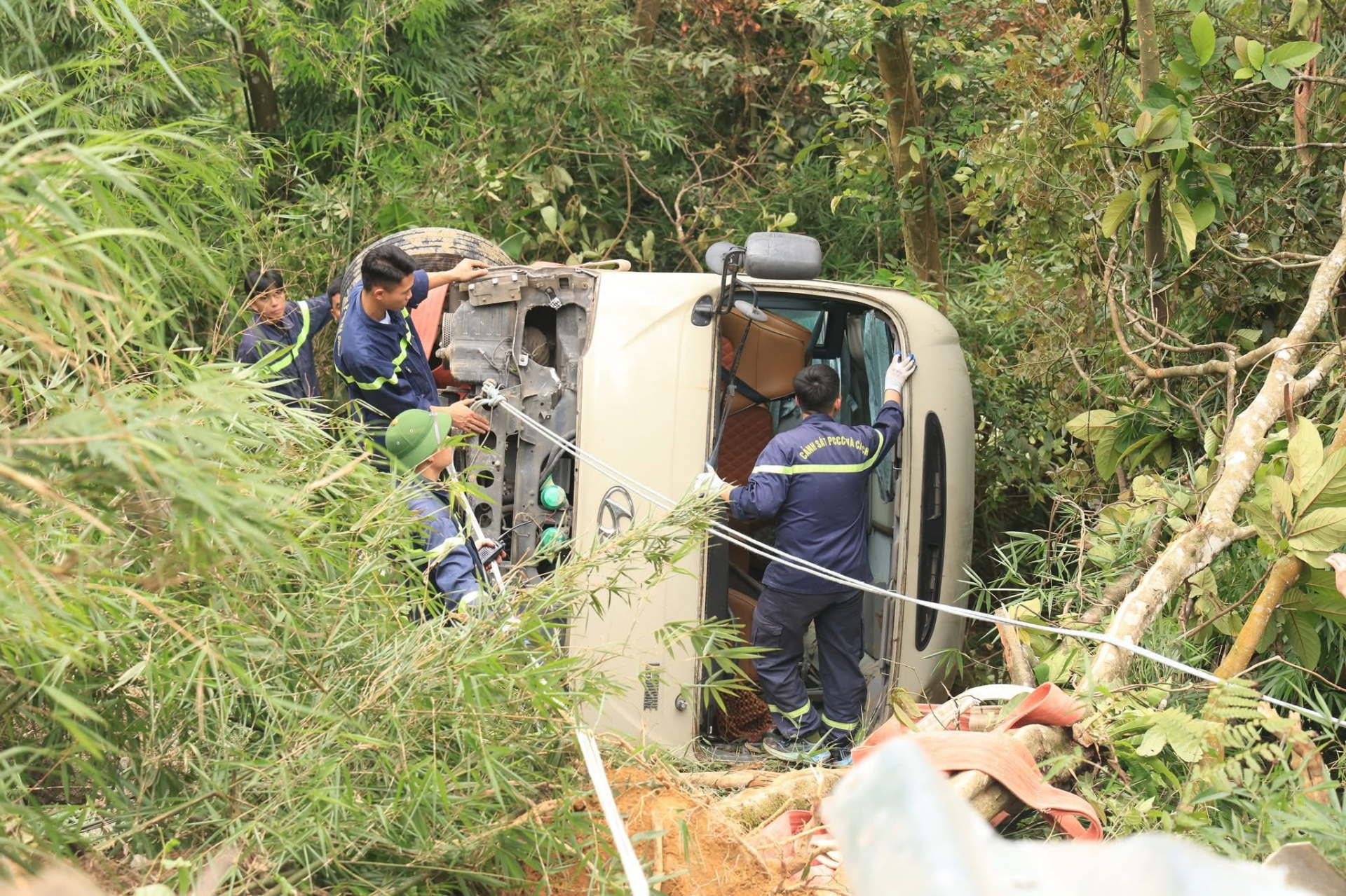 Hiện trường vụ tai nạn (Ảnh: Công an Phú Thọ).