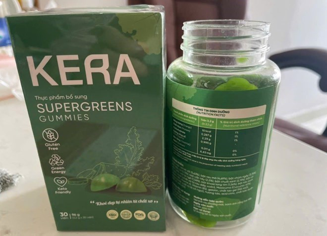  Tổng hàm lượng 10 loại bột rau củ trong kẹo Kera chỉ chiếm khoảng 0,747% khối lượng