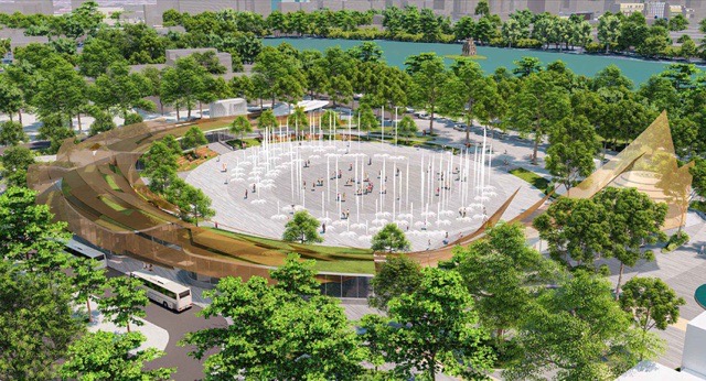 Phối cảnh quảng trường công viên phía Đông Hồ Hoàn Kiếm.