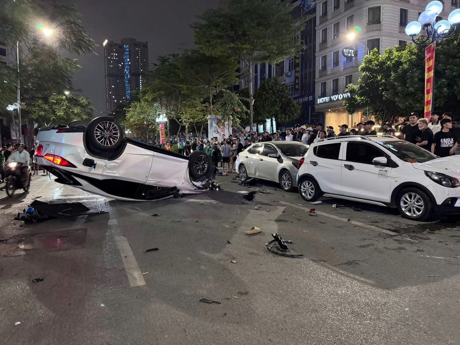 Hiện trường vụ tai nạn - Ảnh: Công an Hà Nội