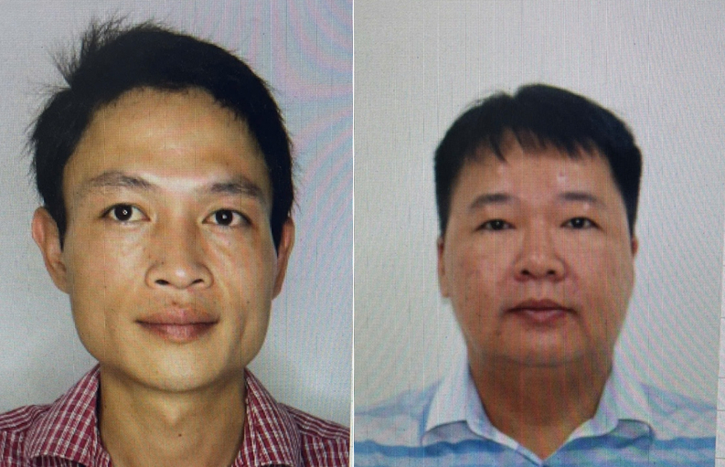 Bị can Trần Tiến Sỹ (bên trái) và bị can Trần Đức Cường (bên phải) (Ảnh: Công an Hưng Yên).