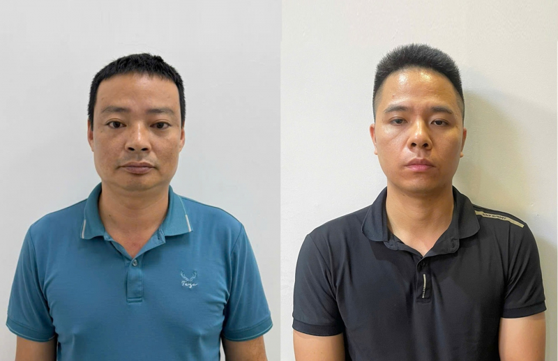 Hai đối tượng Trần Trung Khanh và Nguyễn Văn Phái. Ảnh: Công an Hải Phòng.