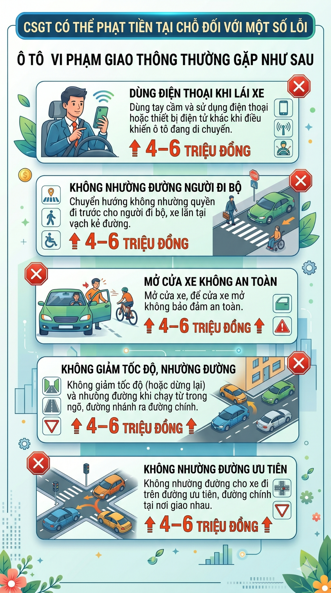 Lỗi vi phạm giao thông thường gặp nào sắp tới có thể bị CSGT phạt tại chỗ tới 7,5 triệu đồng?