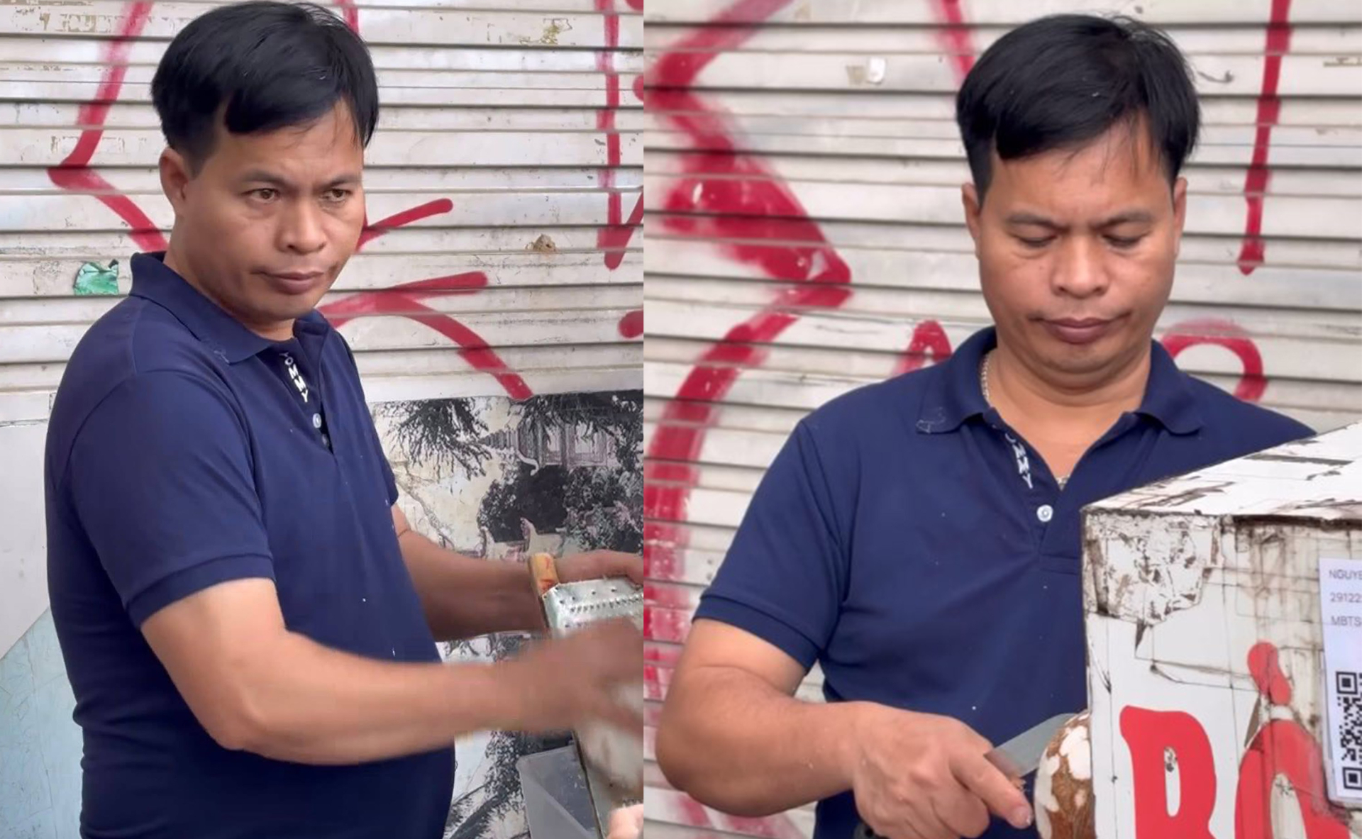 Hình ảnh người đàn ông bán bò bía nhưng thường xuyên 