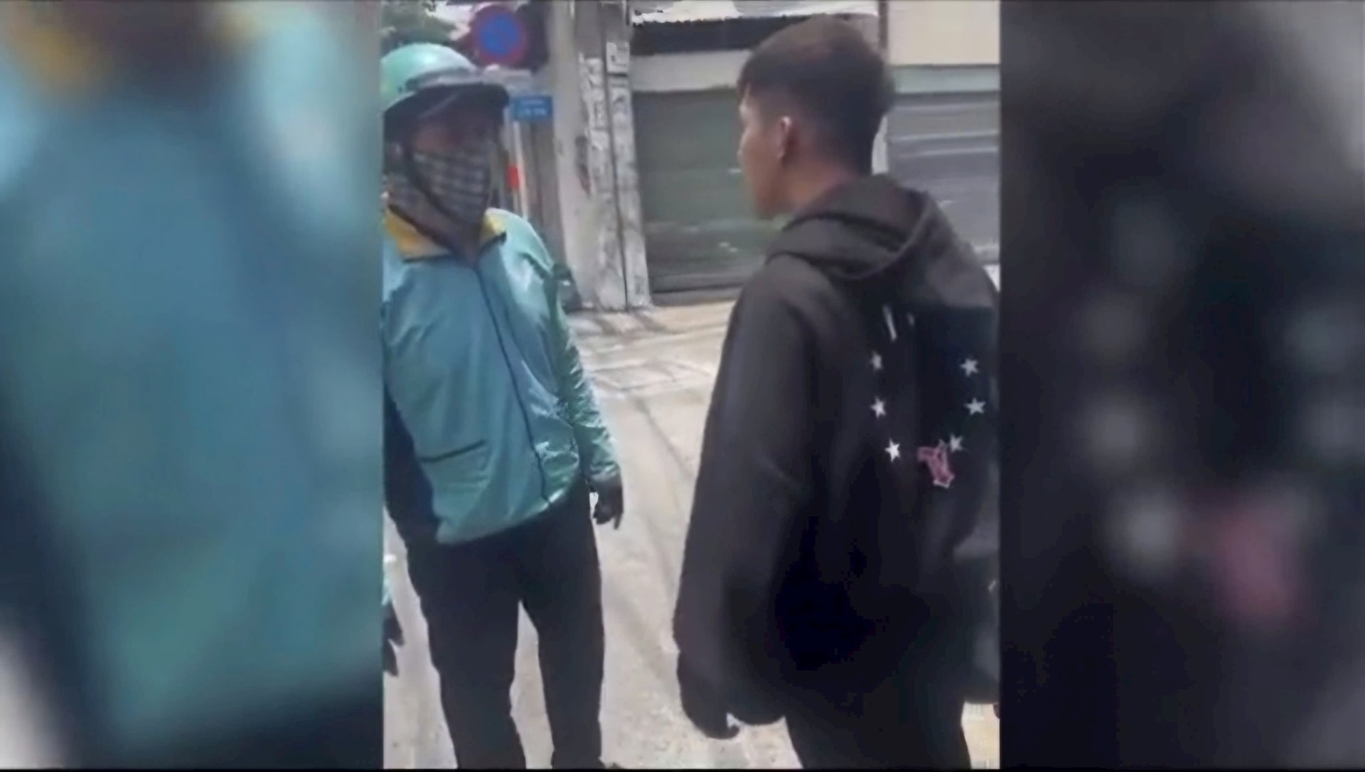 Hình ảnh ghi lại cảnh 2 bên cãi vã 