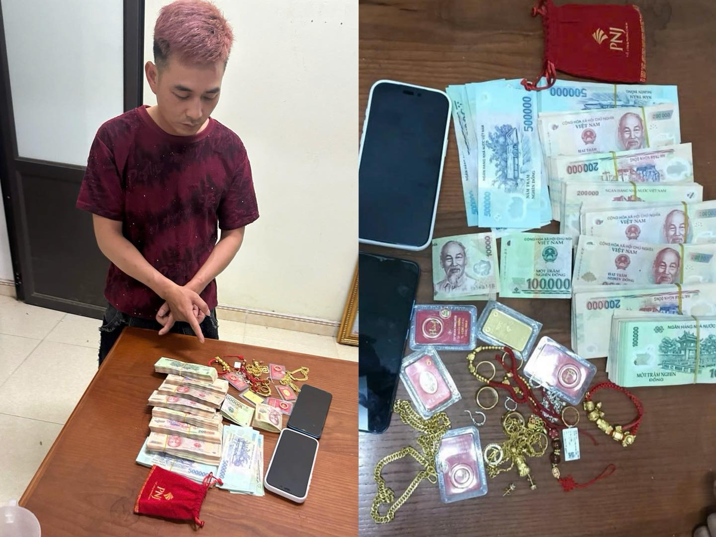 Sáng và số tang vật trộm cắp - Ảnh: Công an Tuyên Quang