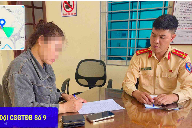 Nữ tài xế làm việc với cơ quan chức năng. 