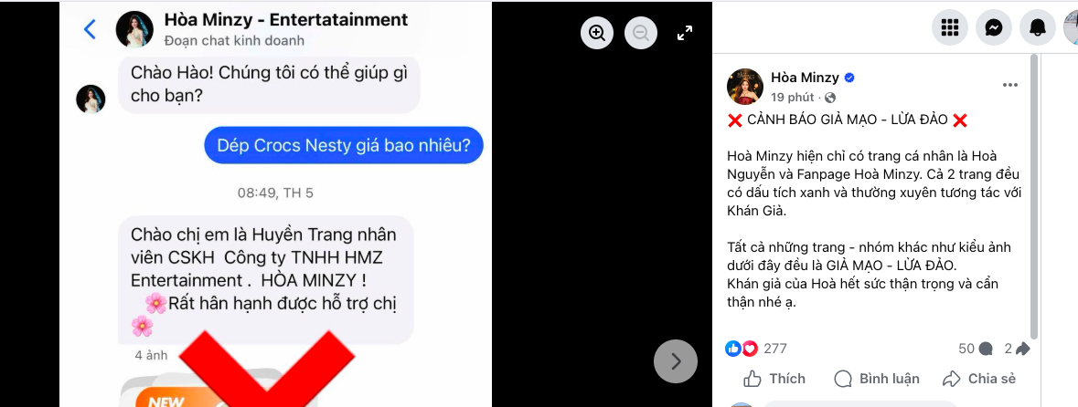 Status chia sẻ của Hòa Minzy.