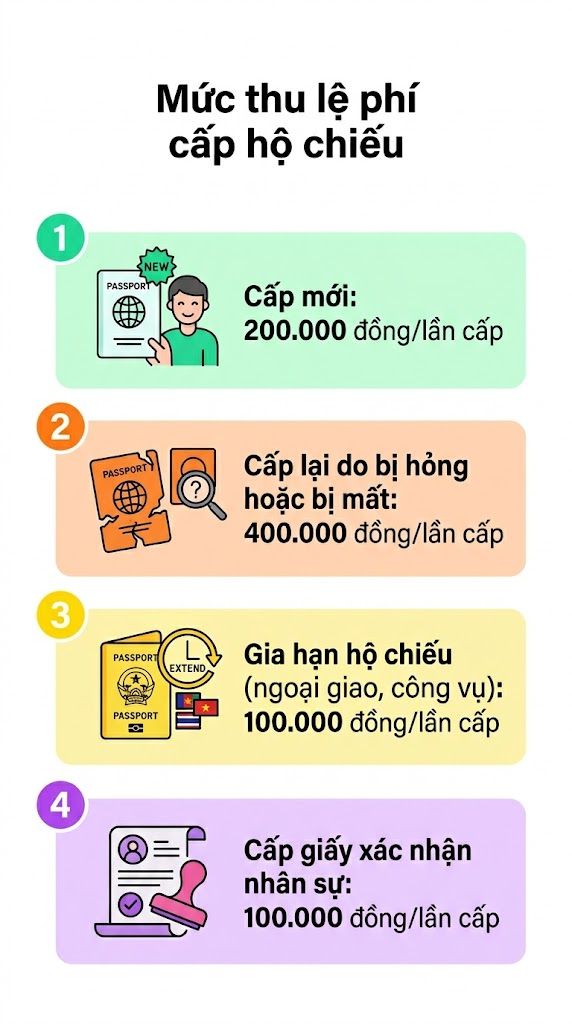 Mức thu lệ phí cấp hộ chiếu năm 2026 mới nhất