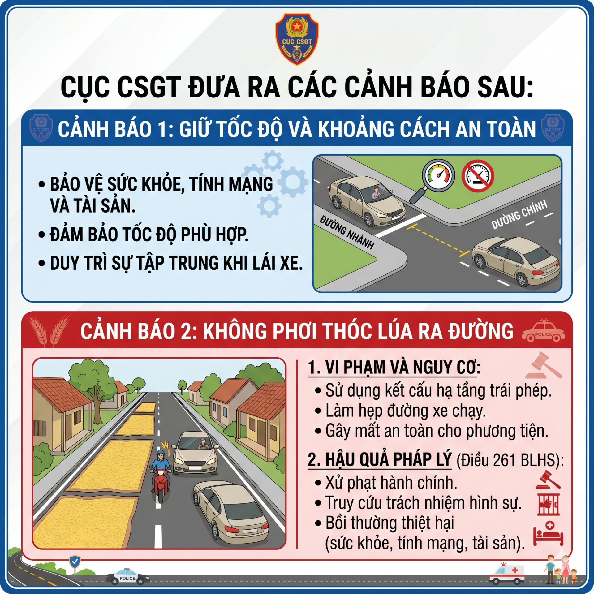 Khởi tố người phụ nữ phơi thóc ra đường: Cục CSGT cảnh báo 