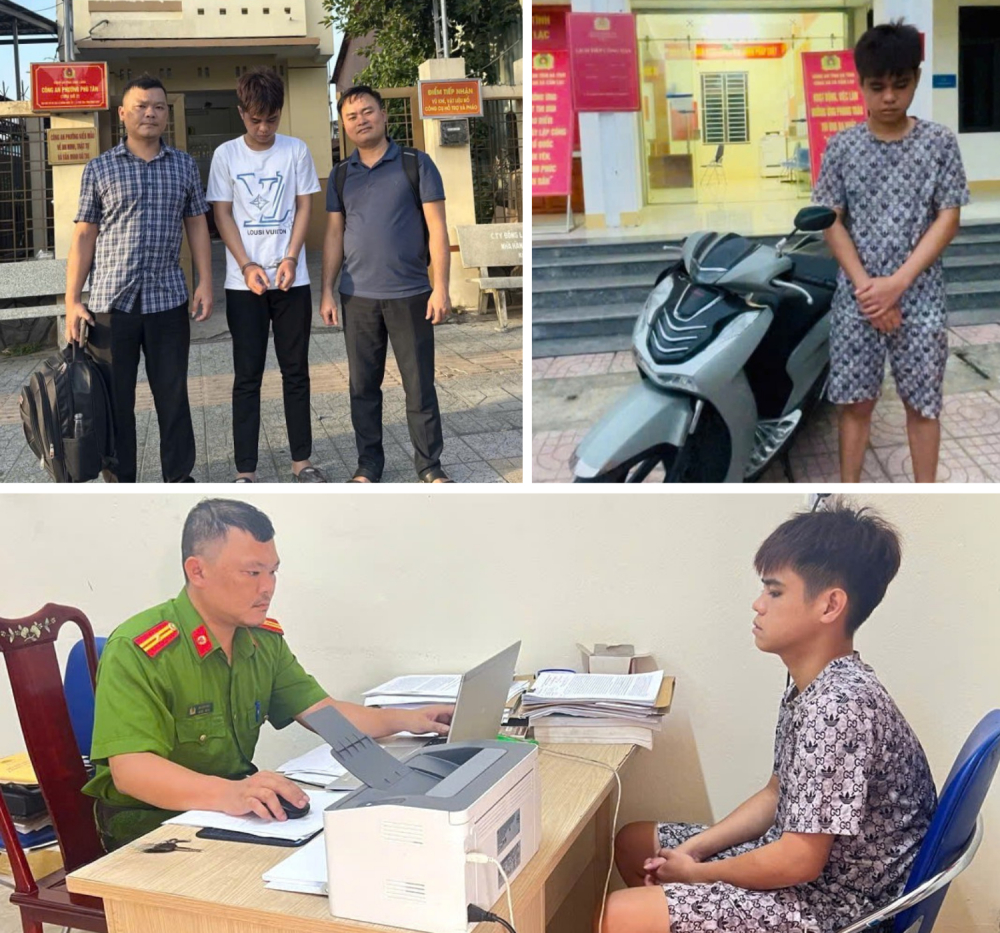 Đối tượng Khải và tang vật - Ảnh: Công an Hà Tĩnh