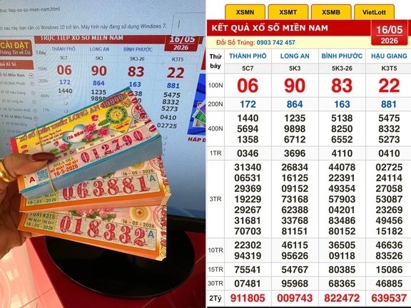 Vị khách trúng 2 cọc vé số (số đuôi 881 và 8332), tổng cộng 320 tờ.