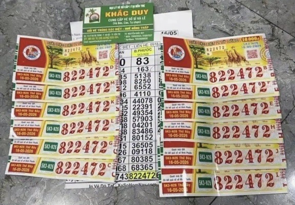 12 tờ vé số trúng giải độc đắc của người đàn ông 46 tuổi. (Ảnh: Thanh Niên)