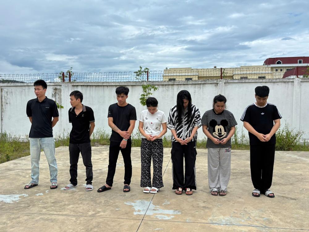 7 đối tượng bị khởi tố - Ảnh: Công an Hà Tĩnh